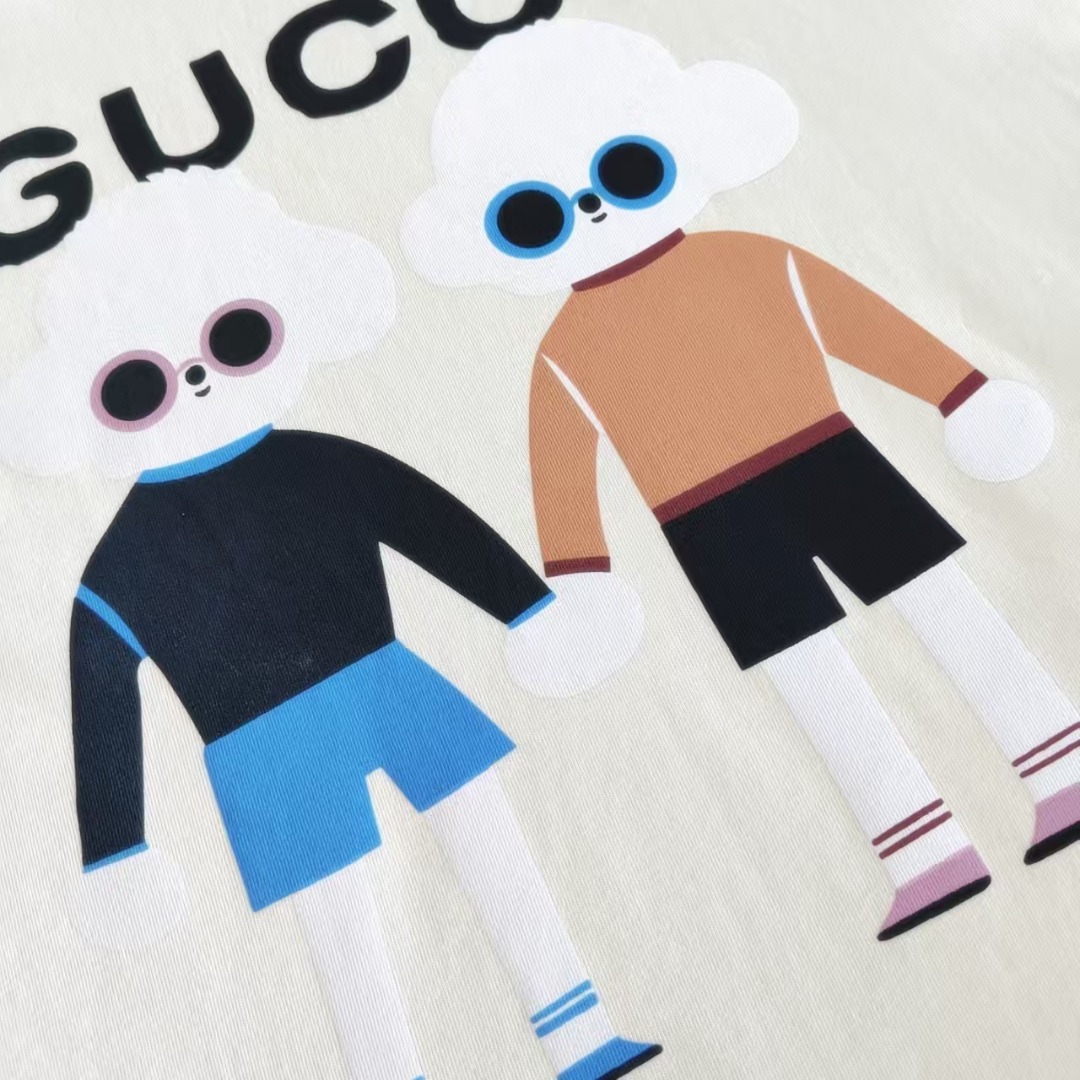 Gucci古驰 趣味卡诡异的喵星人圆领短袖