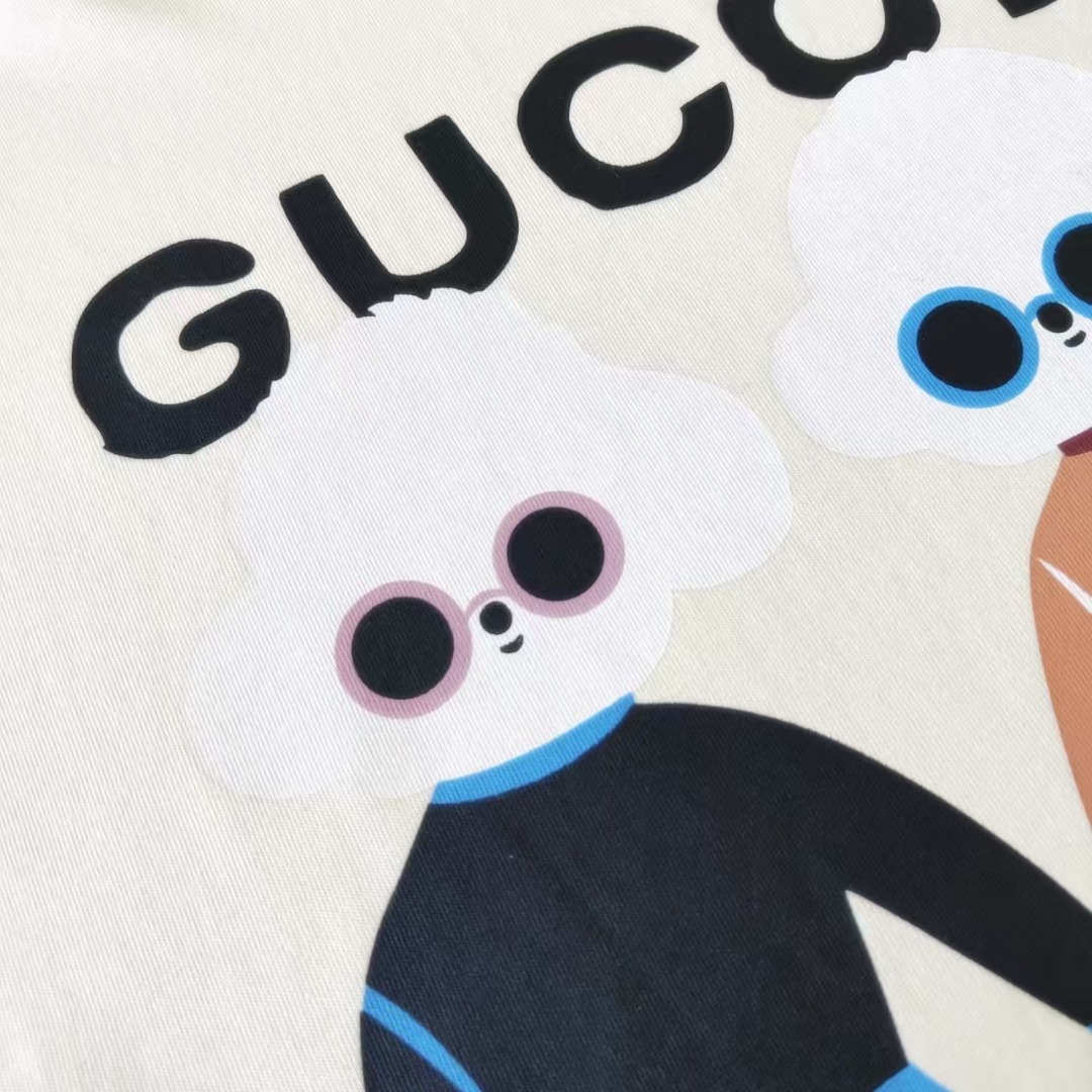 Gucci古驰 趣味卡诡异的喵星人圆领短袖