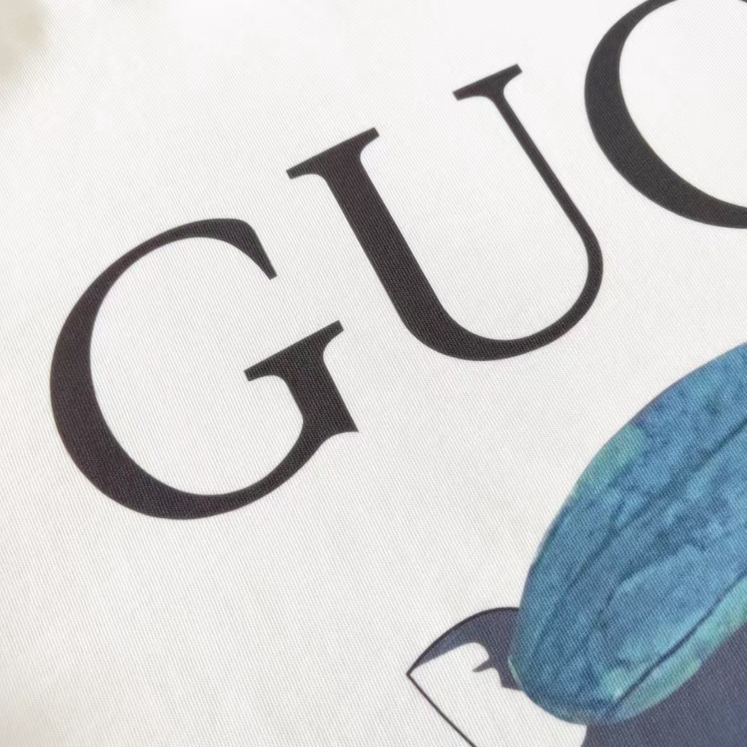 Gucci古驰 趣味卡喵星人圆领短袖