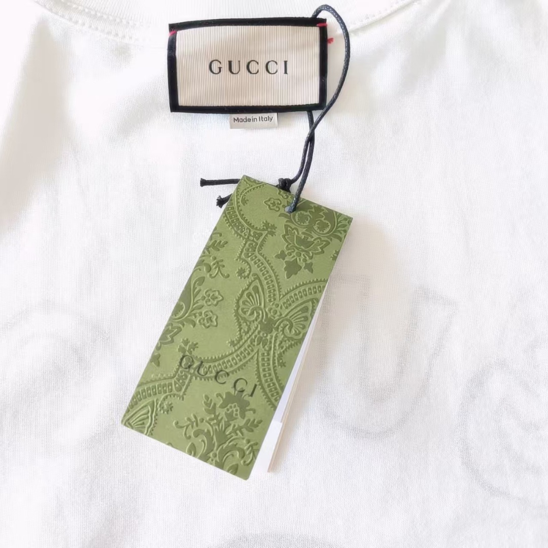 Gucci古驰 趣味卡带贝雷帽的小狗圆领短袖