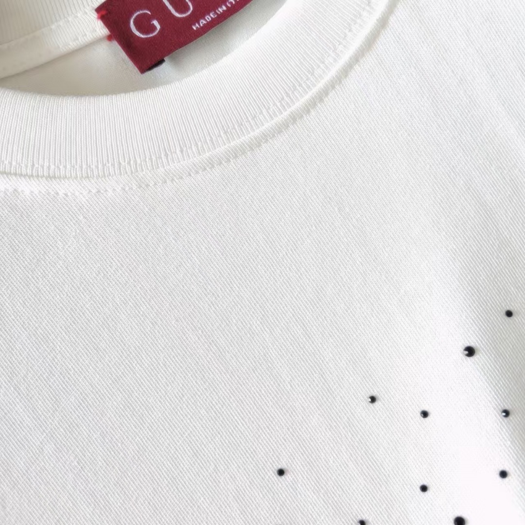 Gucci/古驰 满天星烫钻logo短袖