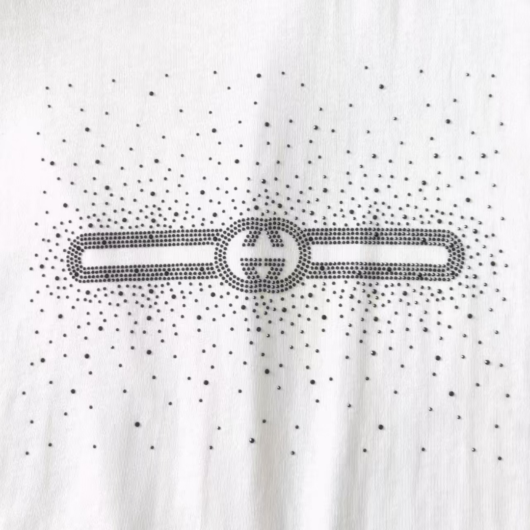 Gucci/古驰 满天星烫钻logo短袖