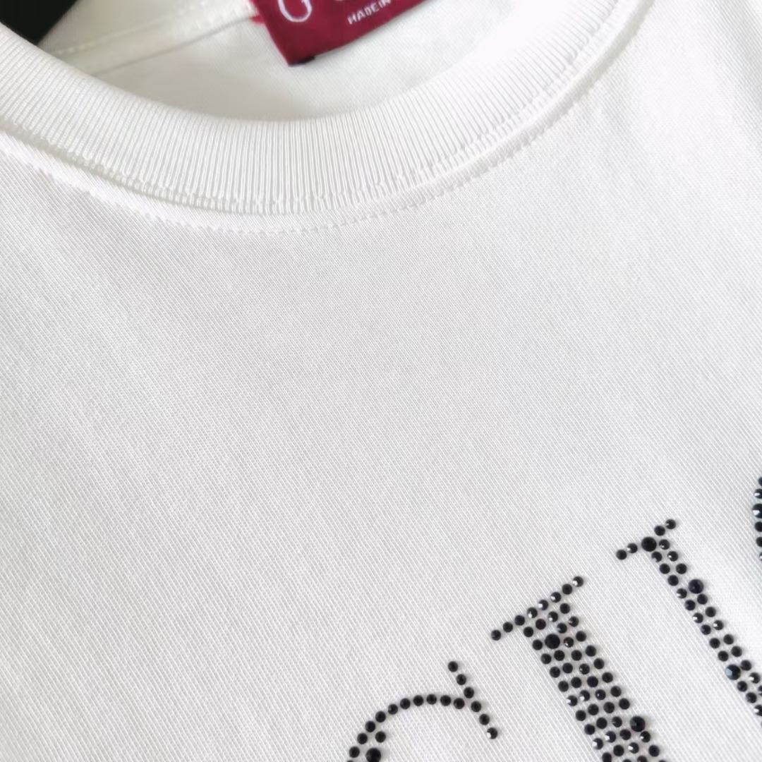 Gucci/古驰 镶钻双Glogo圆领T恤