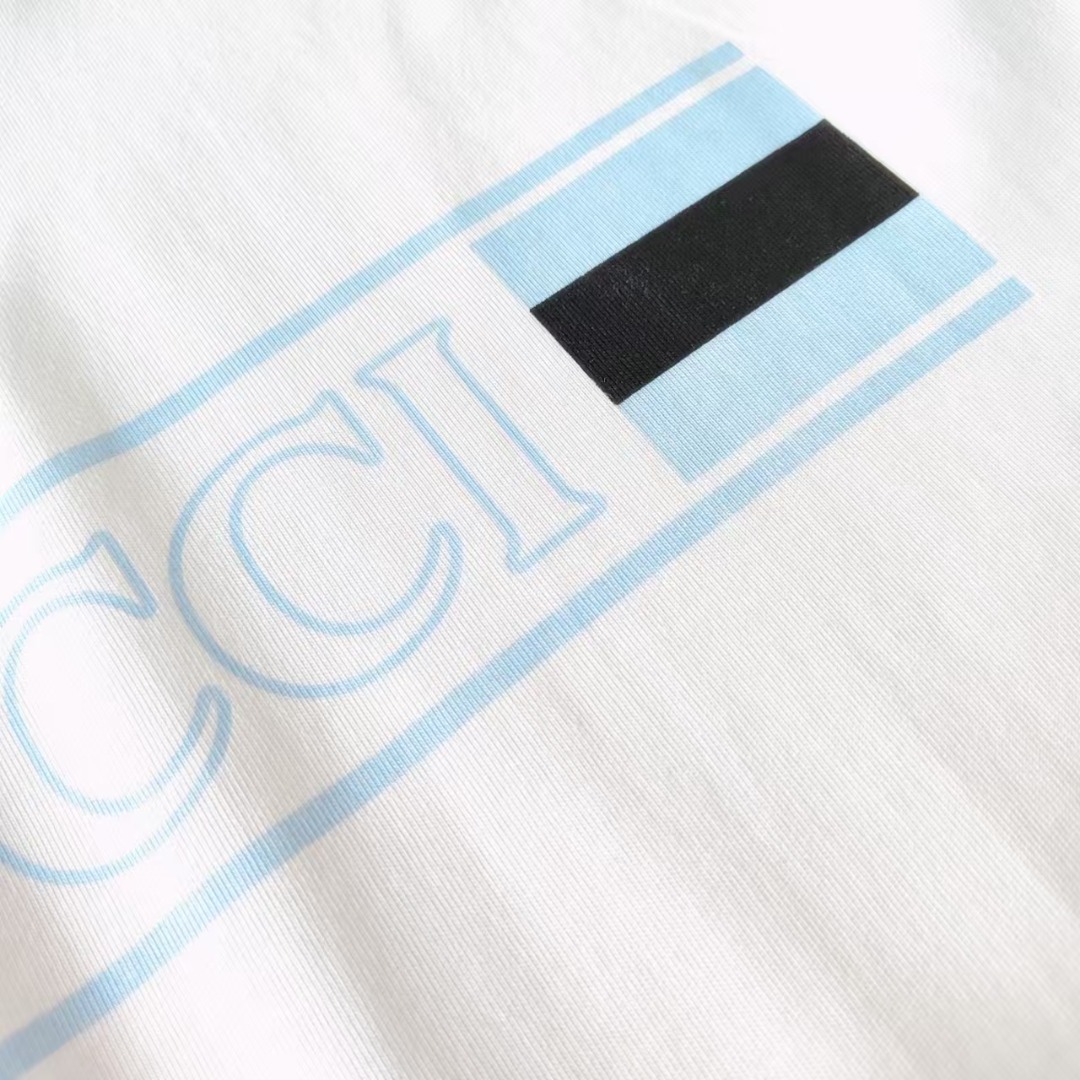 Gucci/古驰 新能源电池logo印花圆领T恤