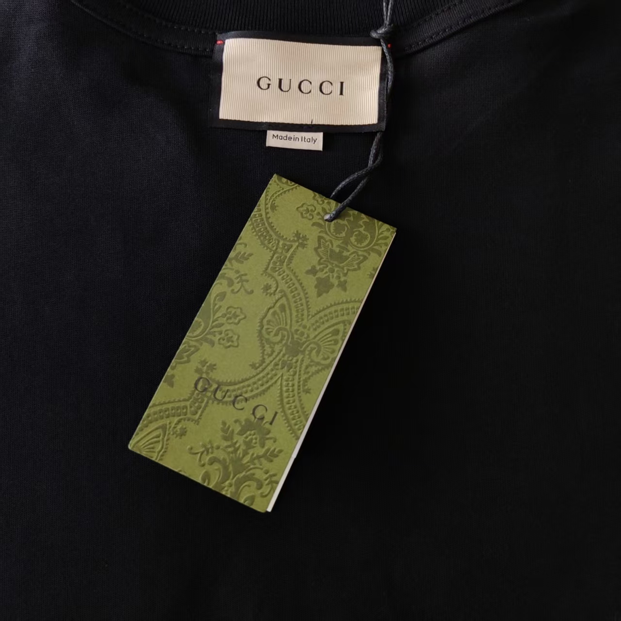 Gucci/古驰 植绒满印logo圆领T恤 高克重短袖