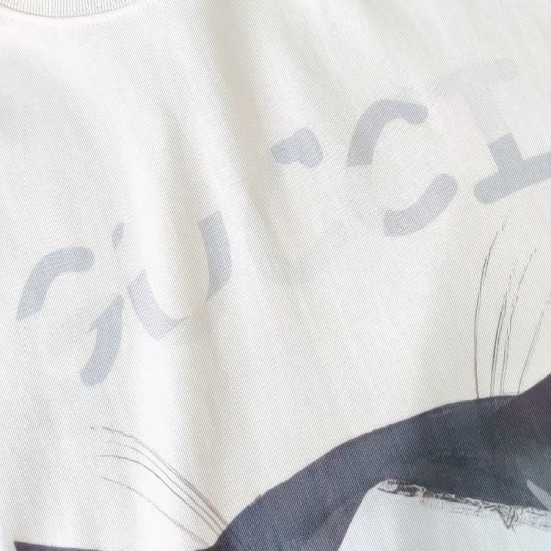 Gucci/古驰 趣味卡通小猫咪圆领T恤 高克重短袖