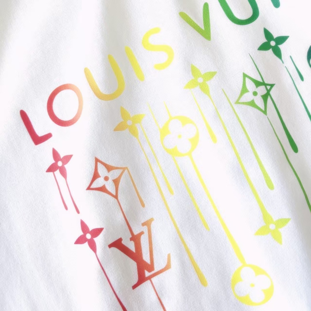 Louis Vuit*on/路易威登 直喷彩印字母短袖