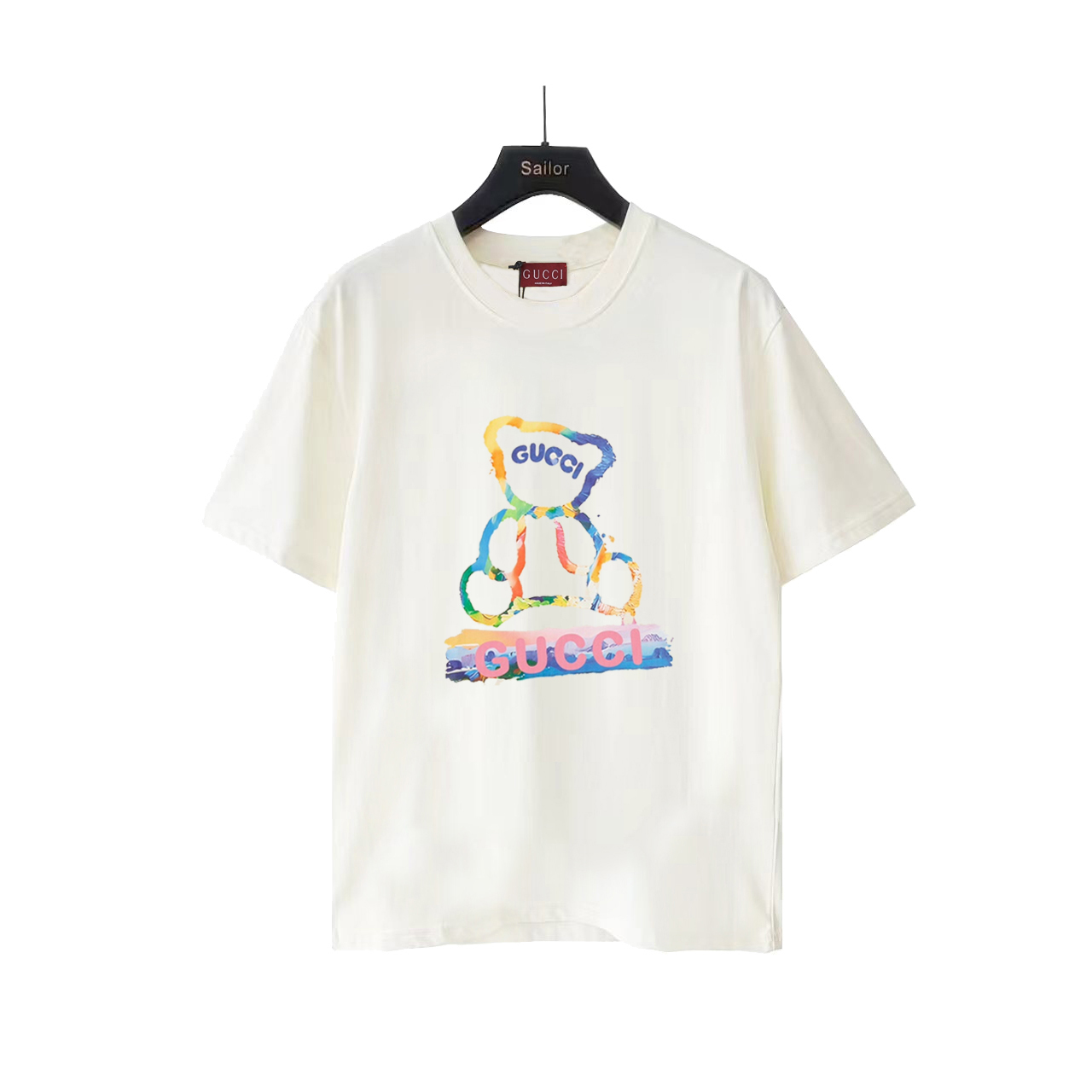 Gucci/古驰 炫彩小熊字母logo印花短袖