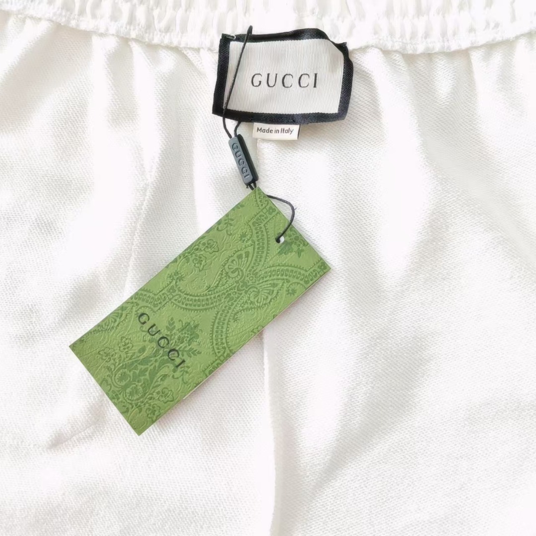 Gucci/古驰 双色拼接刺绣logo标识短裤 五分裤