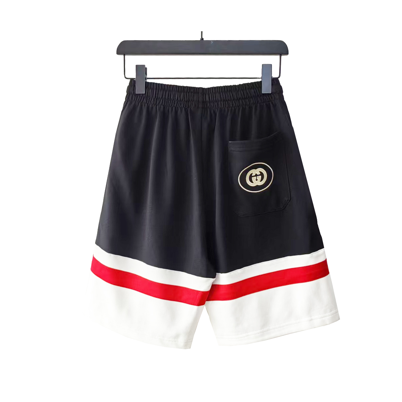 Gucci/古驰 双色拼接刺绣logo标识短裤 五分裤