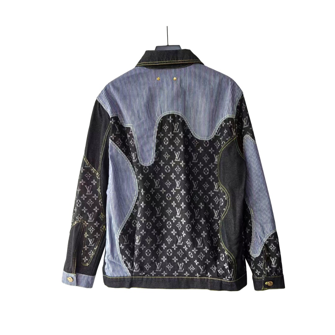 Louis Vuitton/路易威登 解构拼接老花满印工装牛仔外套