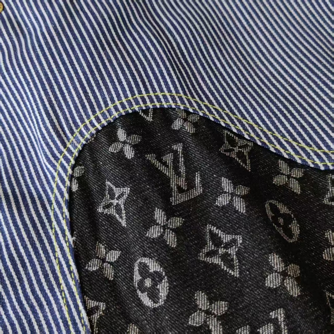 Louis Vuitton/路易威登 解构拼接老花满印工装牛仔外套