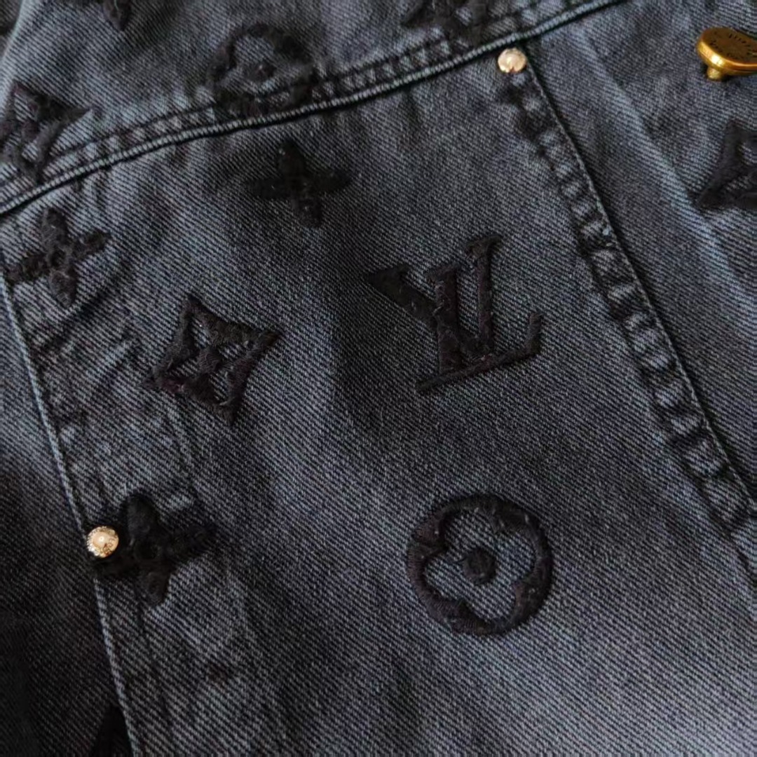 LOUIS VUITTON 路易威登 渐变极光蓝提花刺绣水洗夹克牛仔