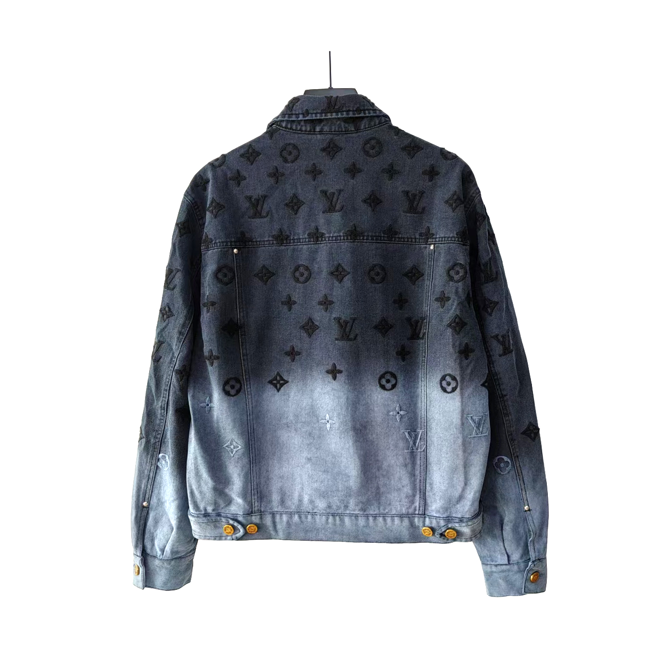 LOUIS VUITTON 路易威登 渐变极光蓝提花刺绣水洗夹克牛仔
