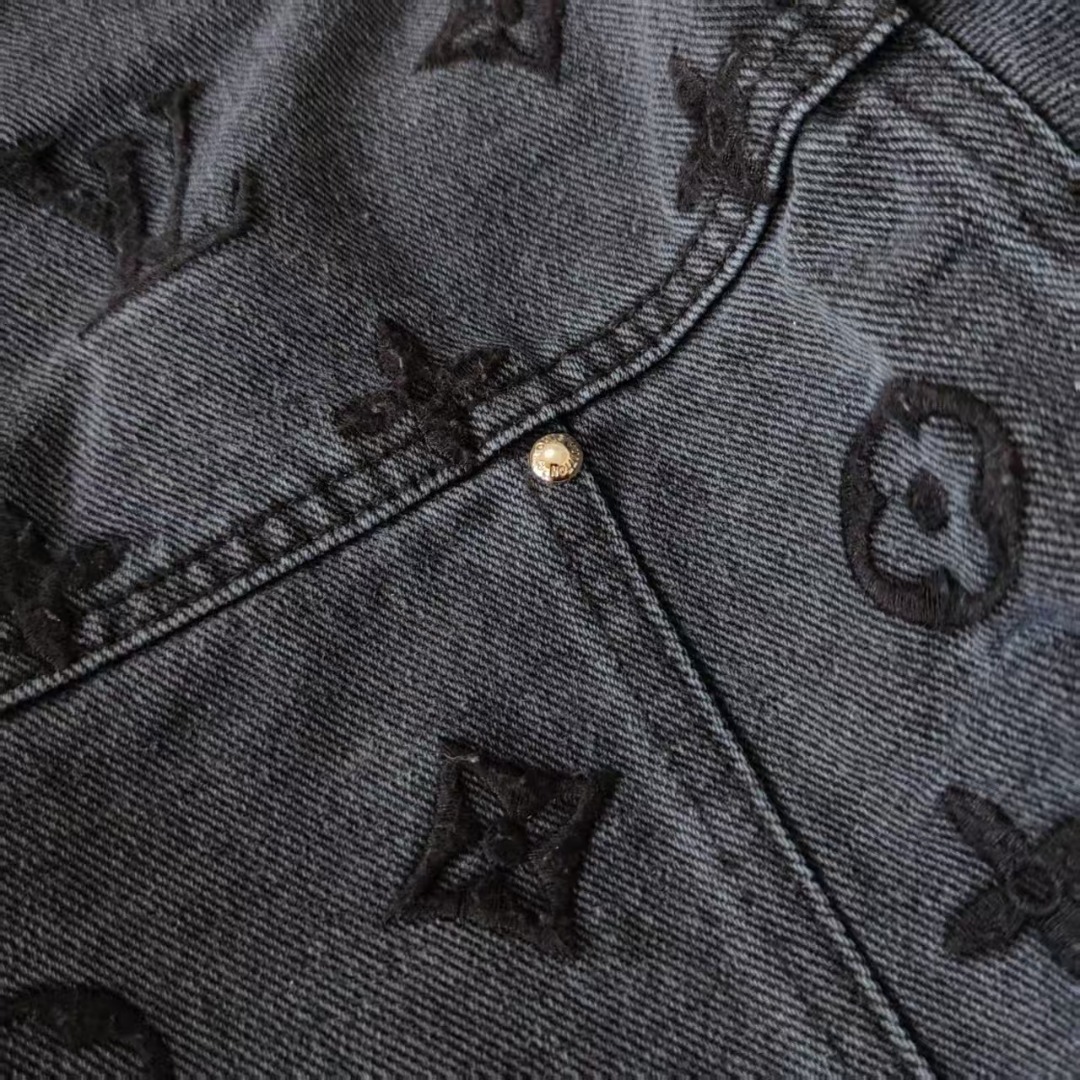 LOUIS VUITTON 路易威登 渐变极光蓝提花刺绣水洗夹克牛仔
