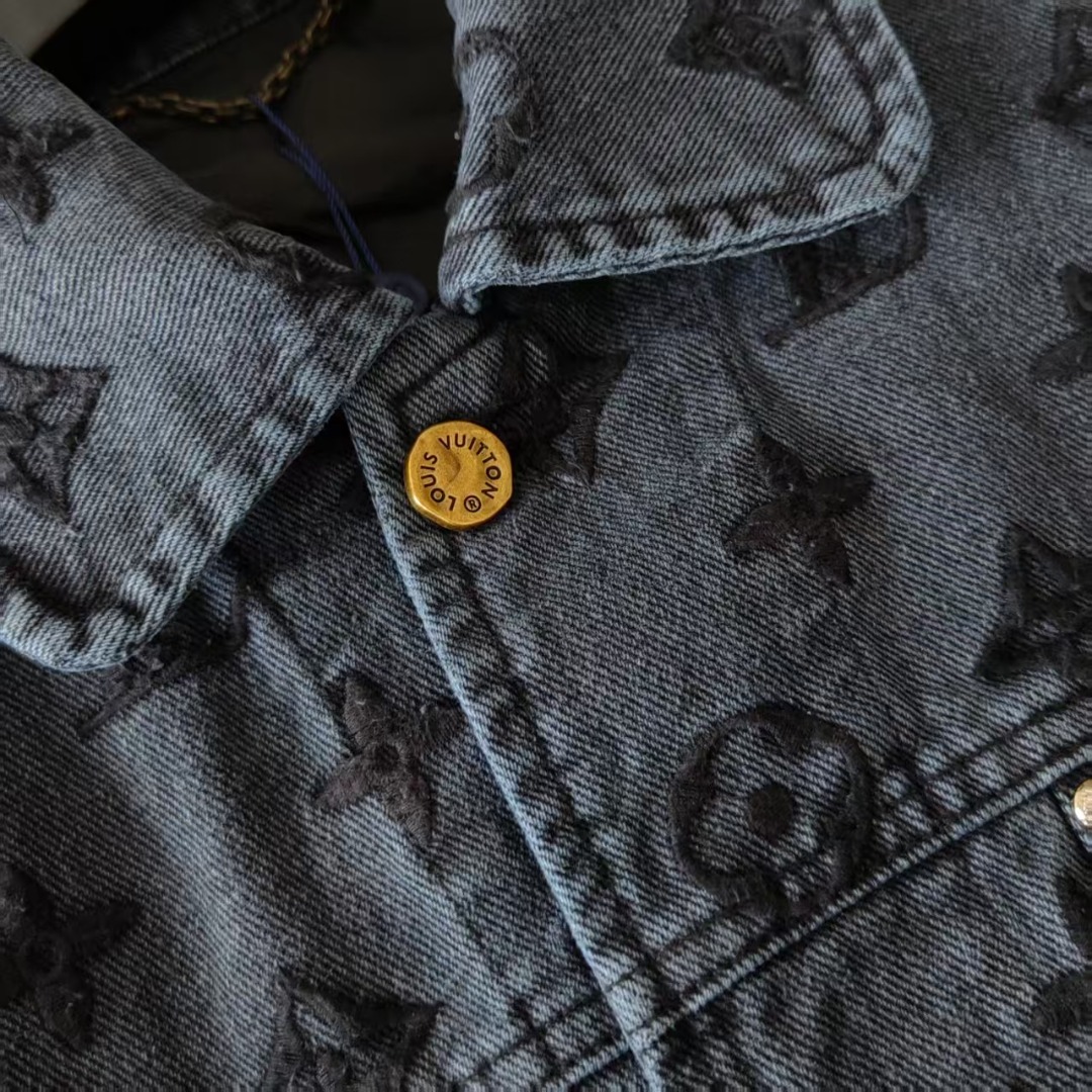LOUIS VUITTON 路易威登 渐变极光蓝提花刺绣水洗夹克牛仔