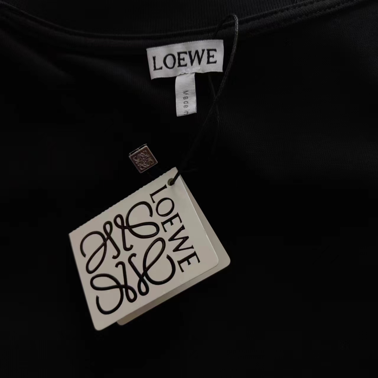 LOEWE 罗意威 织带拼接刺绣短袖T桖