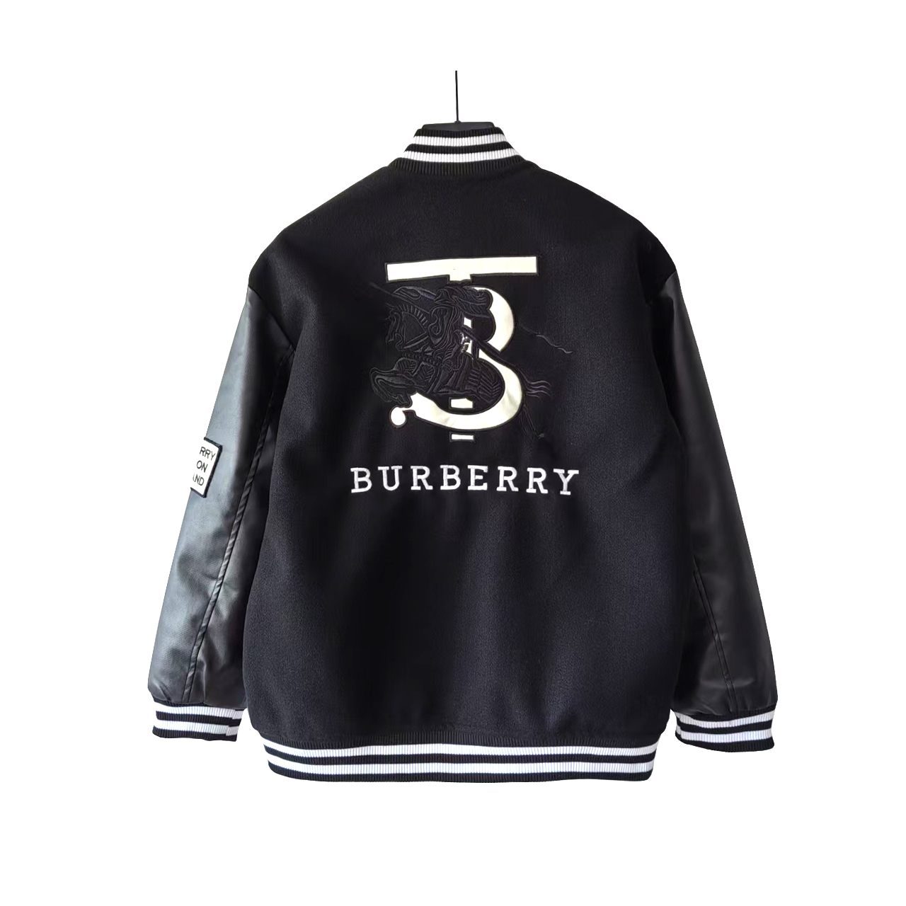 Burberry/巴宝莉 植绒字母刺绣拼接棒球服夹克外套