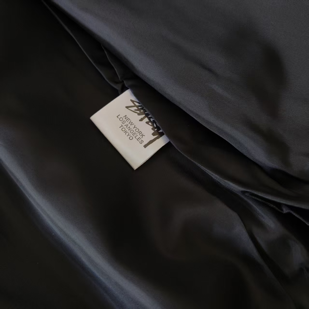Stussy 斯图西蓝色对格夹克外套翻领宽松教练夹克外套