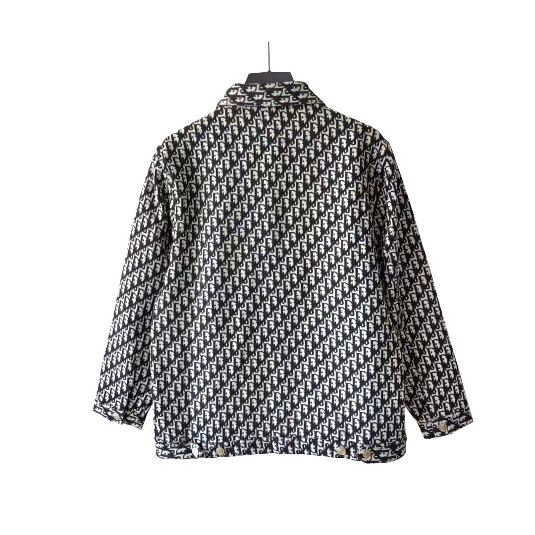 Dior/迪奥 经典logo满印提花衬衫牛仔情侣款休闲外套
