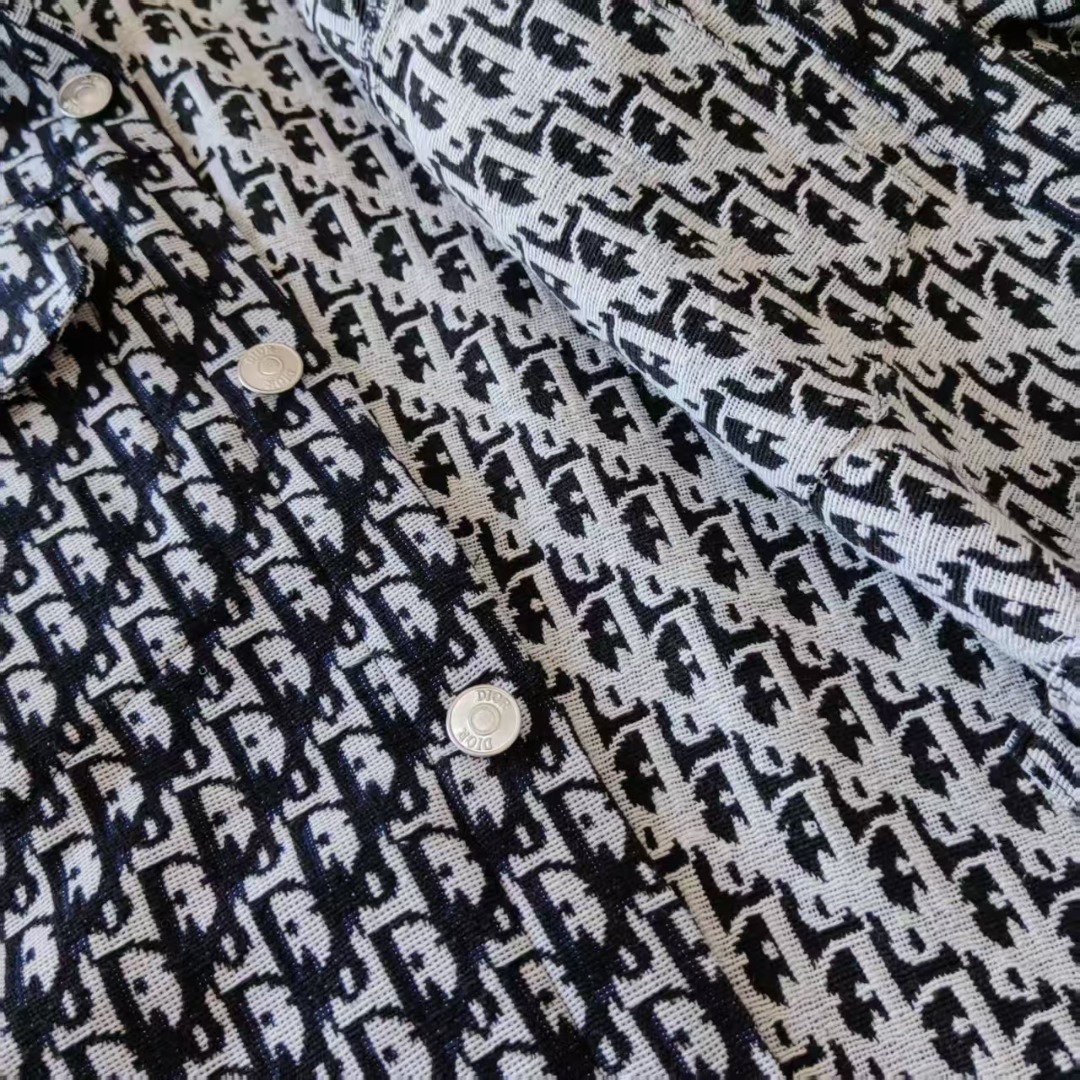 Dior/迪奥 经典logo满印提花衬衫牛仔情侣款休闲外套