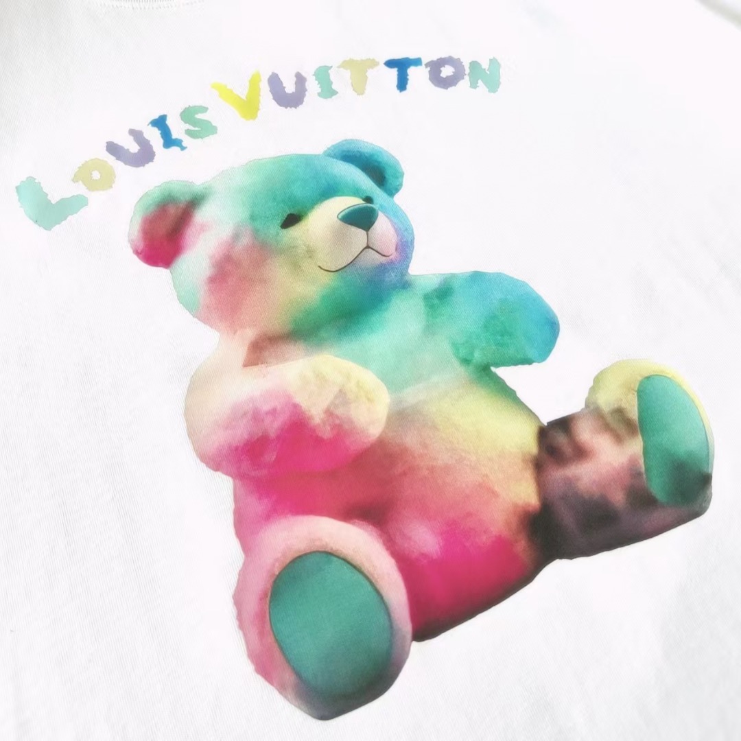 Louis Vuitton/路易威登 七彩油迪熊印花短袖T桖