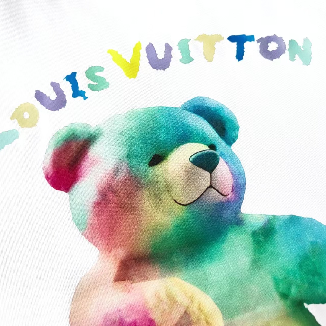 Louis Vuitton/路易威登 七彩油迪熊印花短袖T桖