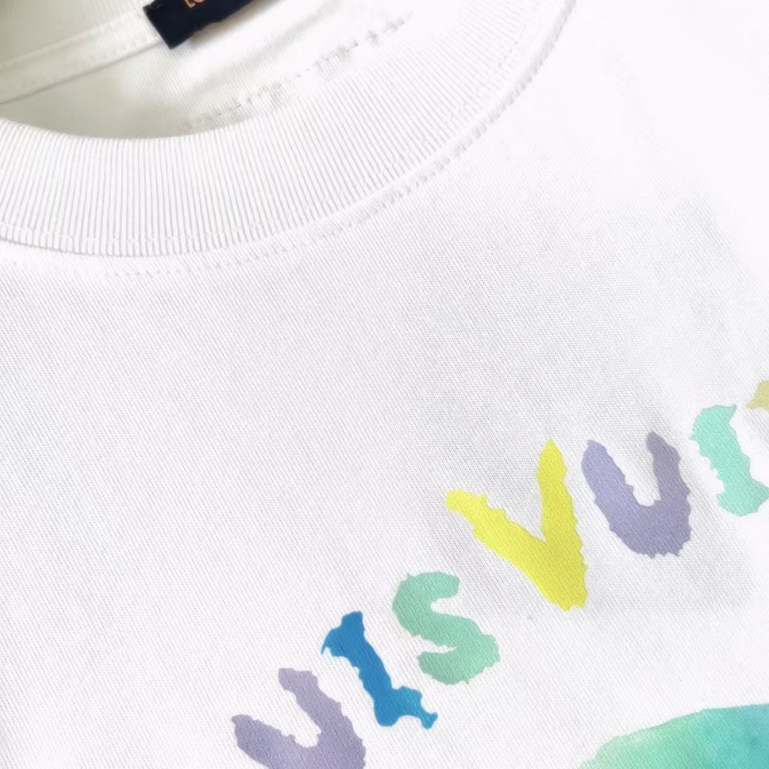 Louis Vuitton/路易威登 七彩油迪熊印花短袖T桖