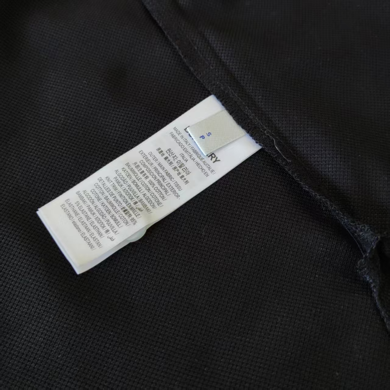 BURBERRY/巴宝莉 领口格纹拼接刺绣POLO衫