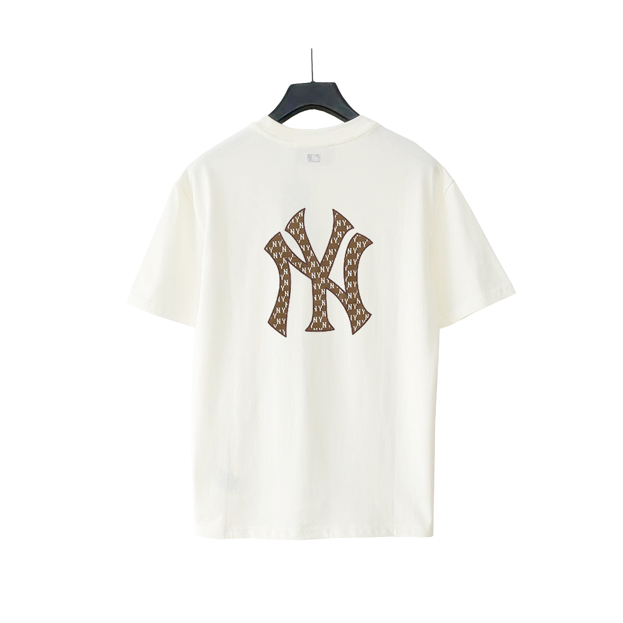 MLB 金色刺绣小标后背印花logo字母T恤