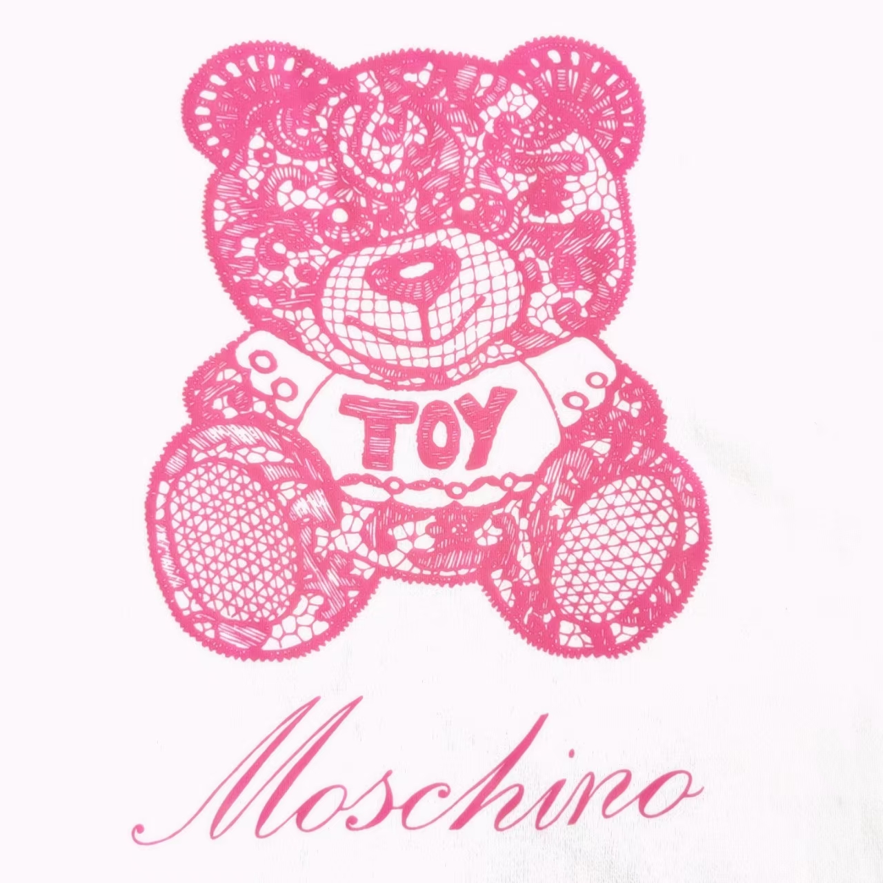 MOSCHINO/莫斯奇诺 粉红印花小熊短袖