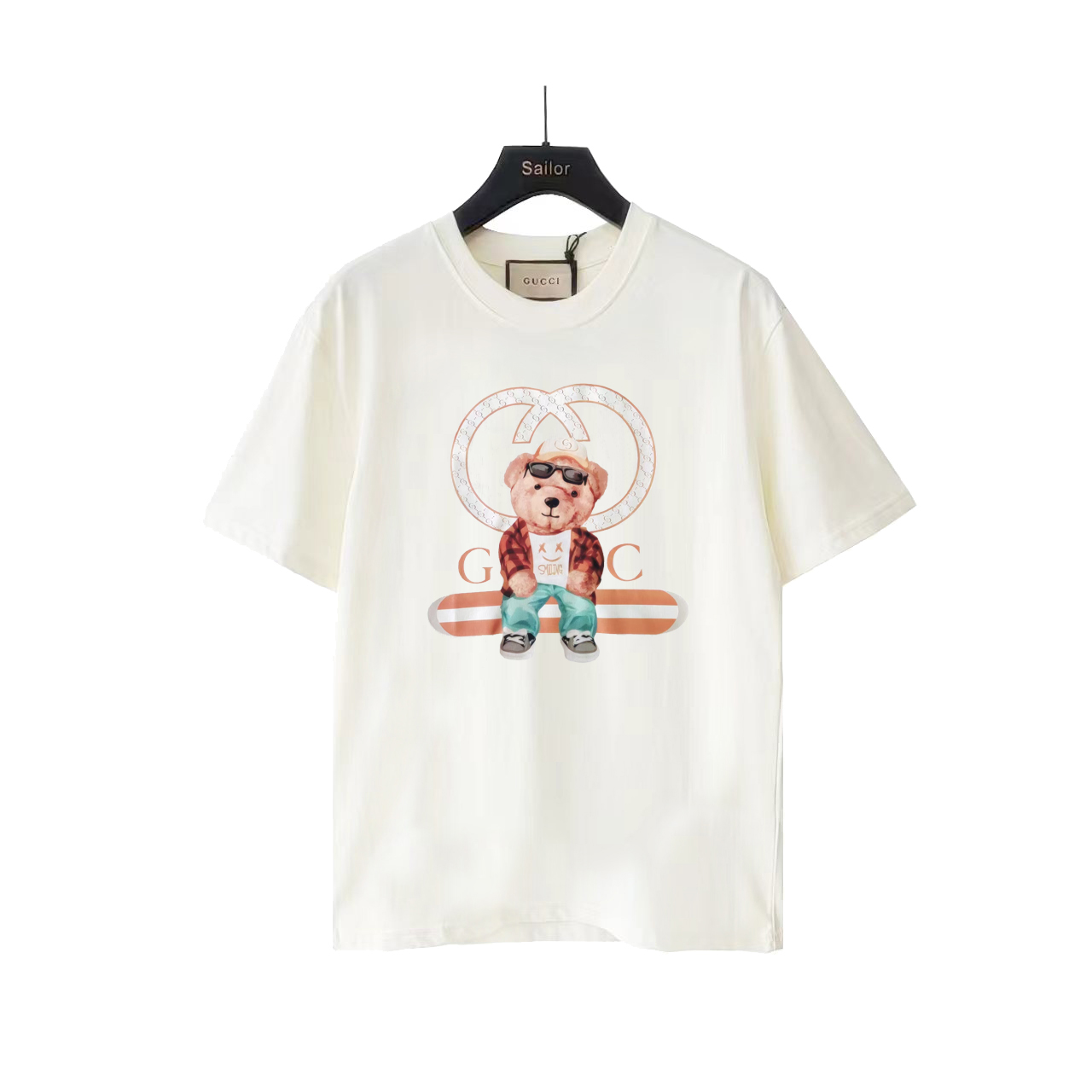 GUCCI 古驰 双Glogo小熊印花短袖
