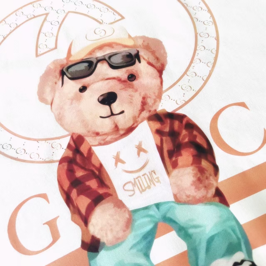GUCCI 古驰 双Glogo小熊印花短袖