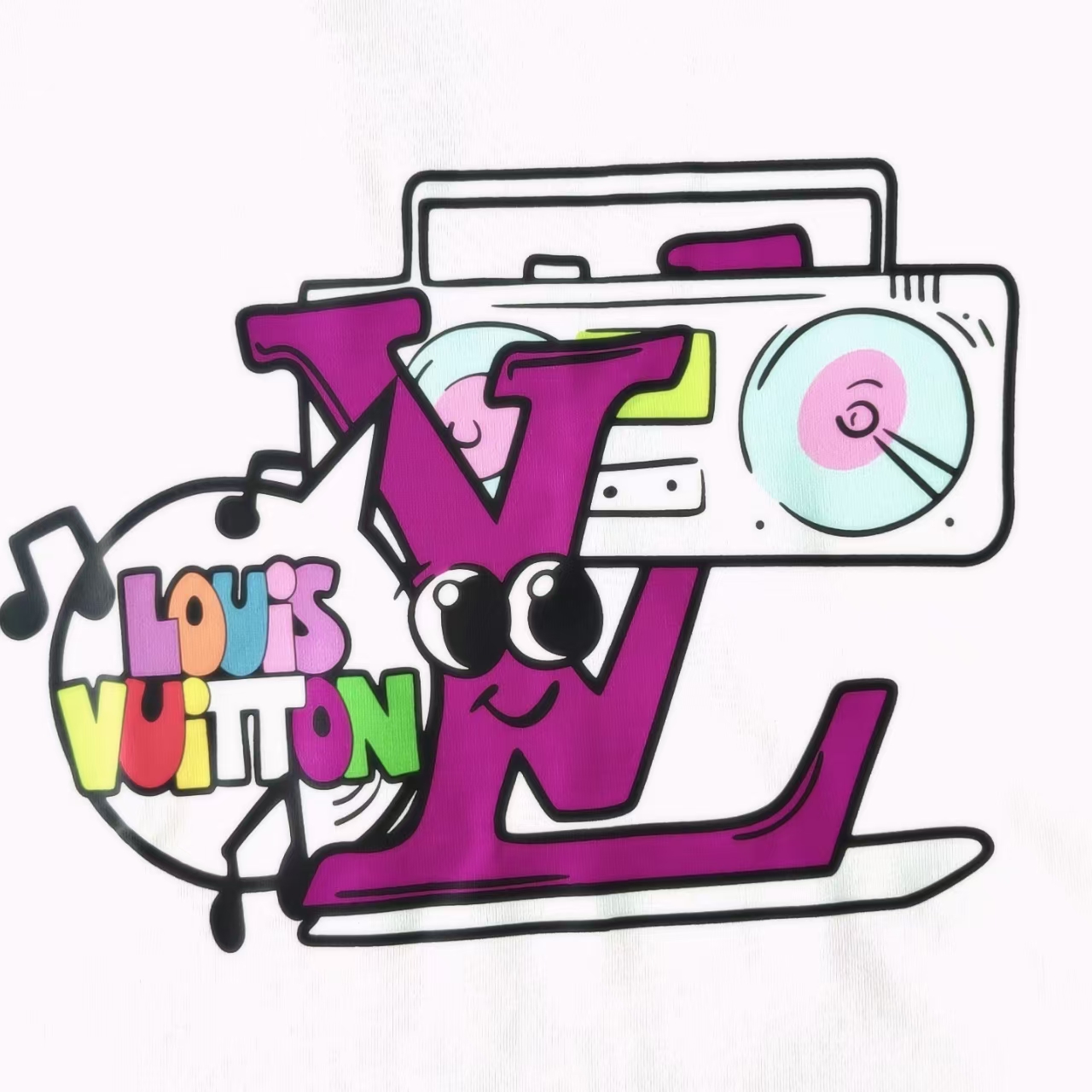 Louis Vuitton/路易威登 趣味音乐logo印花短袖