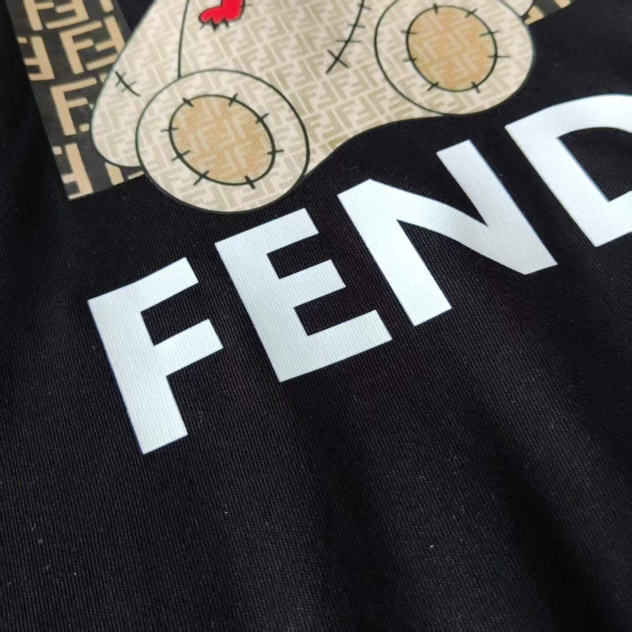 FENDI/芬迪 双FF公仔熊印花短袖