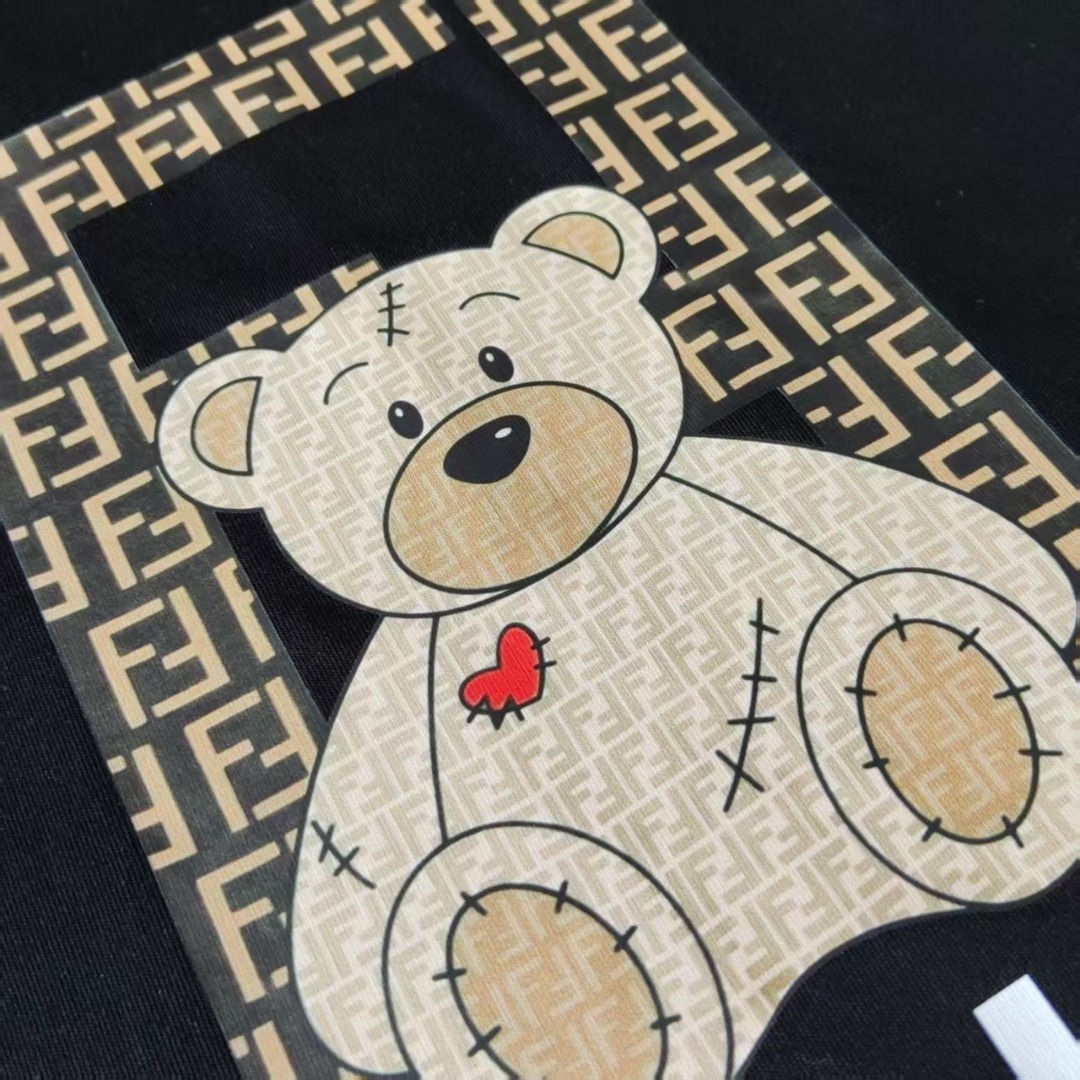 FENDI/芬迪 双FF公仔熊印花短袖
