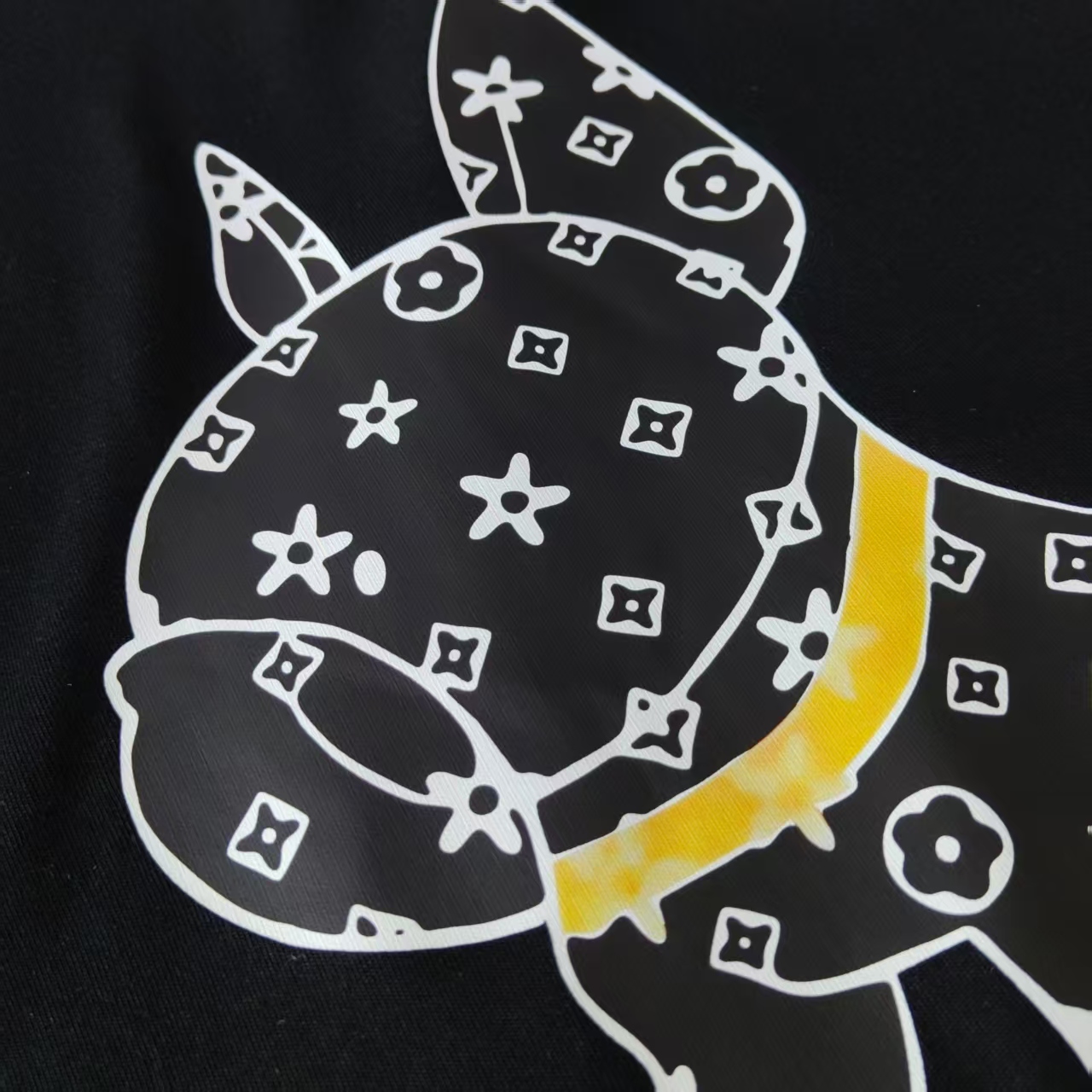 LouisVuitto/路易威登 小狗logo印花短袖T恤 黑色 白色