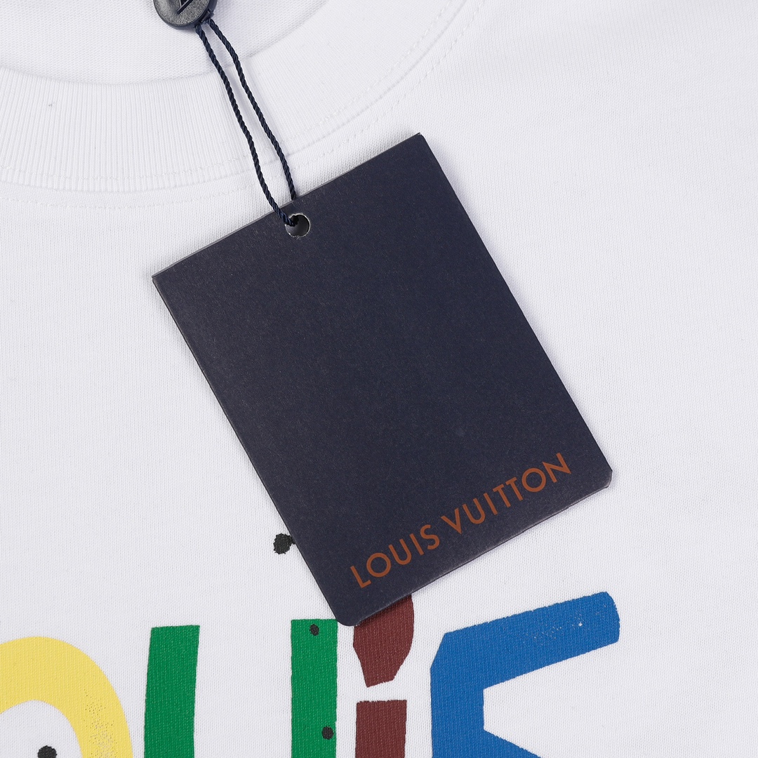 Louis Vuitton/路易威登彩虹字母印花短袖T恤