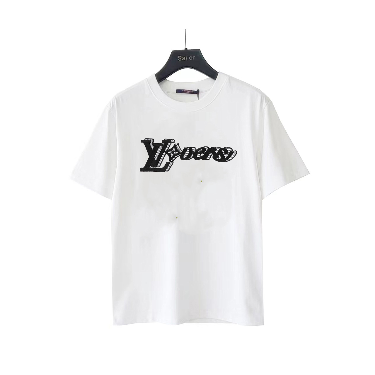 LOUIS VUITTON/路易威登刺绣灰黑字母短袖