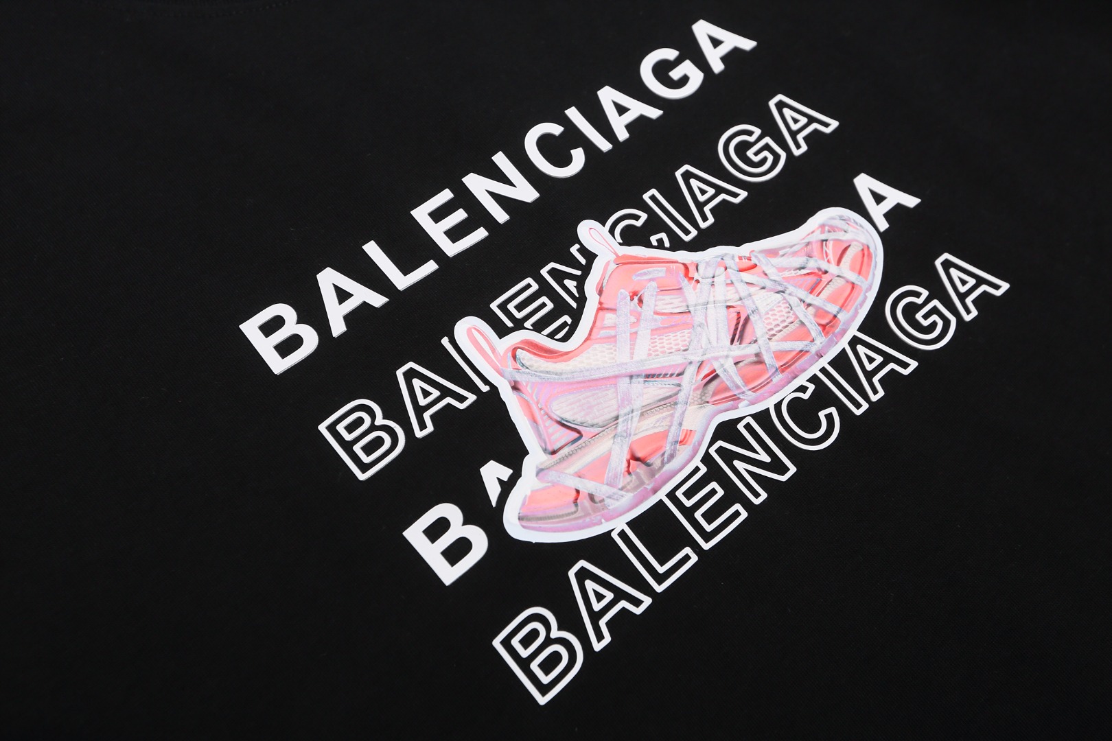 Balenciaga/巴黎世家 25ss 镂空硅胶字母球鞋短袖T恤