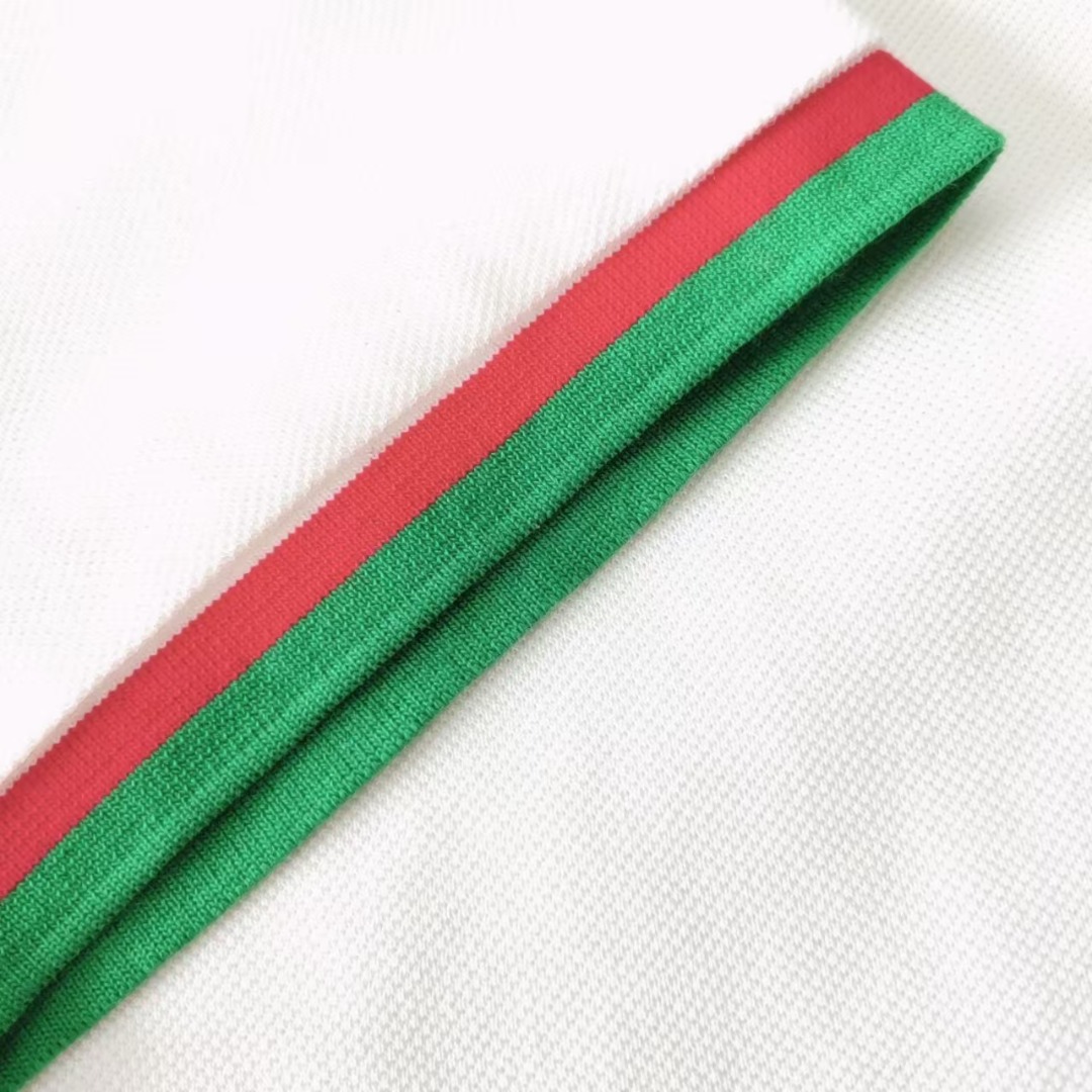 GUCCl/古驰 字母织带拼领双G字母logo衫 男女同款 休闲polo衫