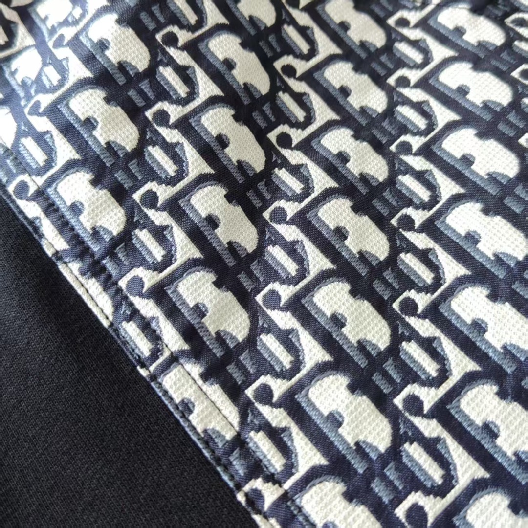 DIOR/迪奥 字母提花口袋拼接LoGO标识刺绣短裤 五分裤黑色