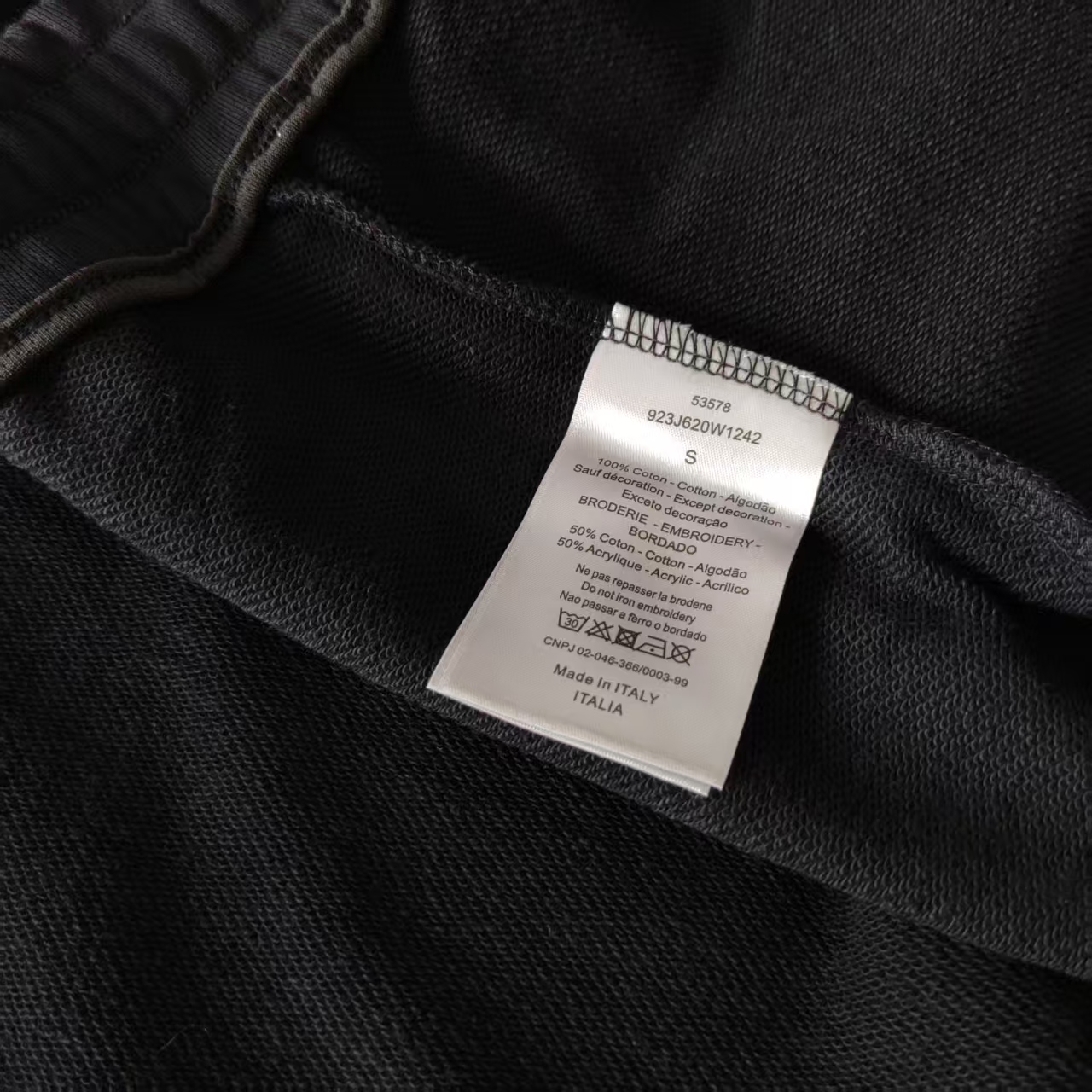 DIOR/迪奥 字母提花口袋拼接LoGO标识刺绣短裤 五分裤黑色