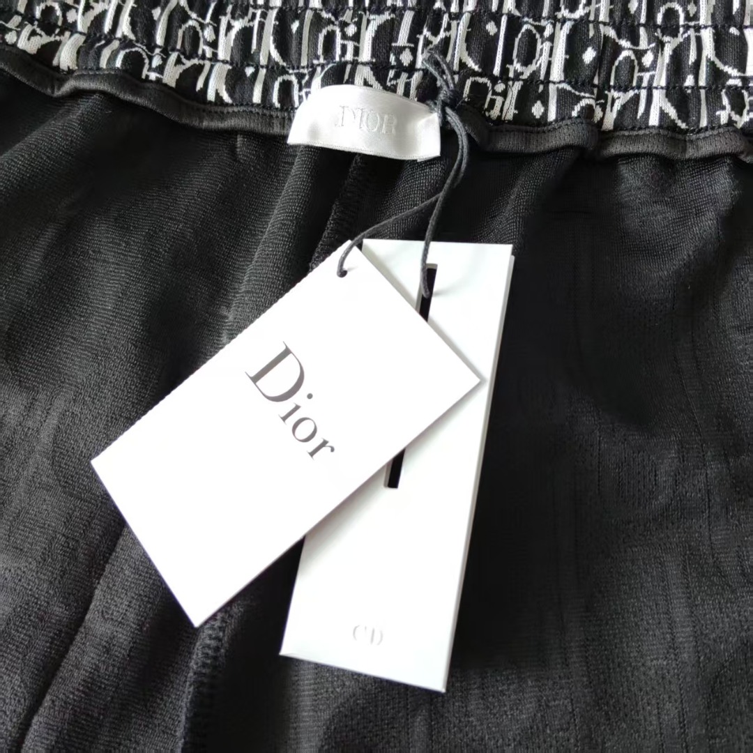 DIOR/迪奥 字母提花 织带拼接LoGO标识刺绣短裤 五分裤 白色 黑色