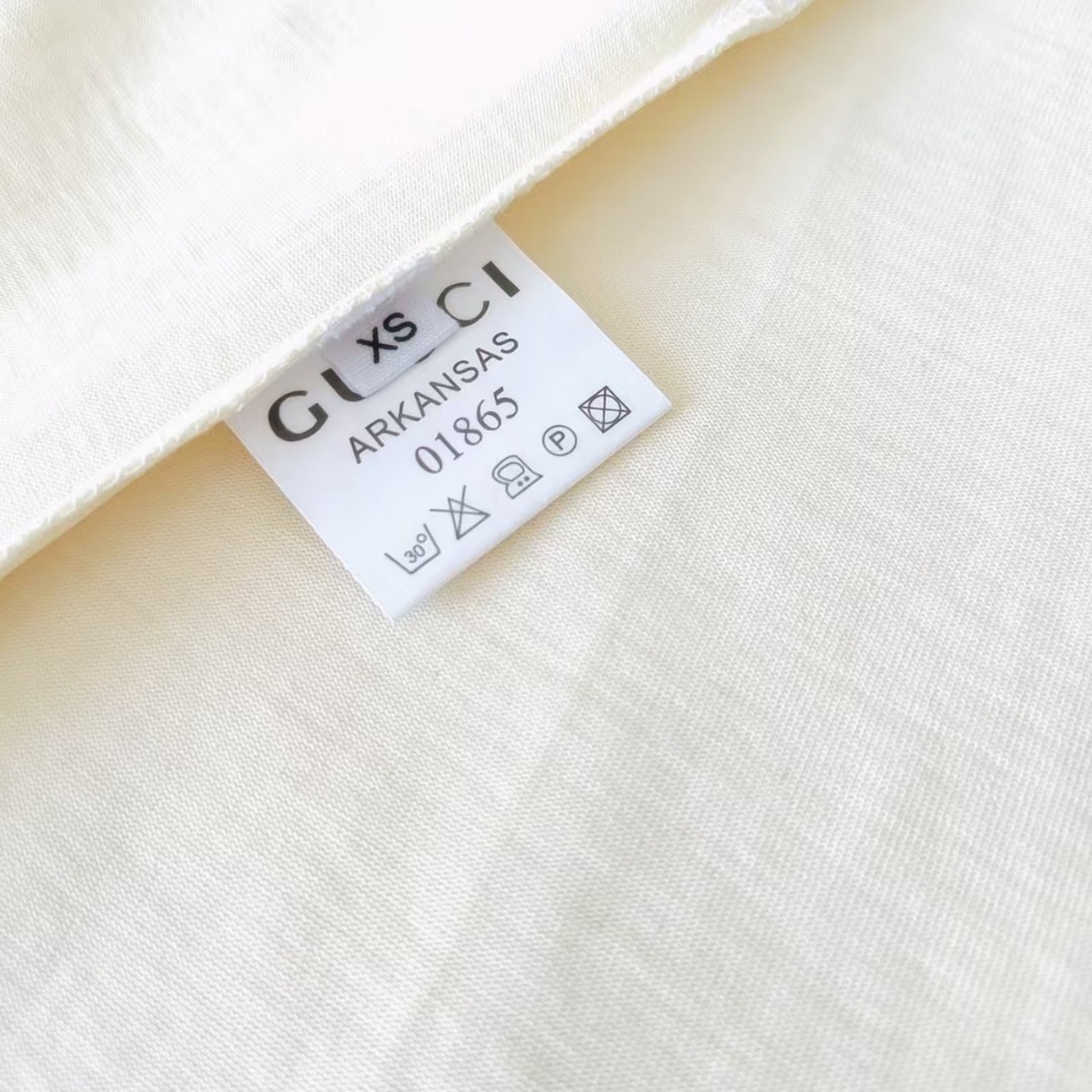 GUCCI/古驰 蓝红条纹双Glogo印花短袖
