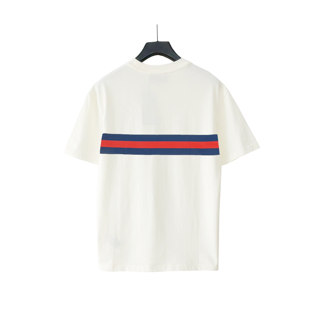 GUCCI/古驰 蓝红条纹双Glogo印花短袖