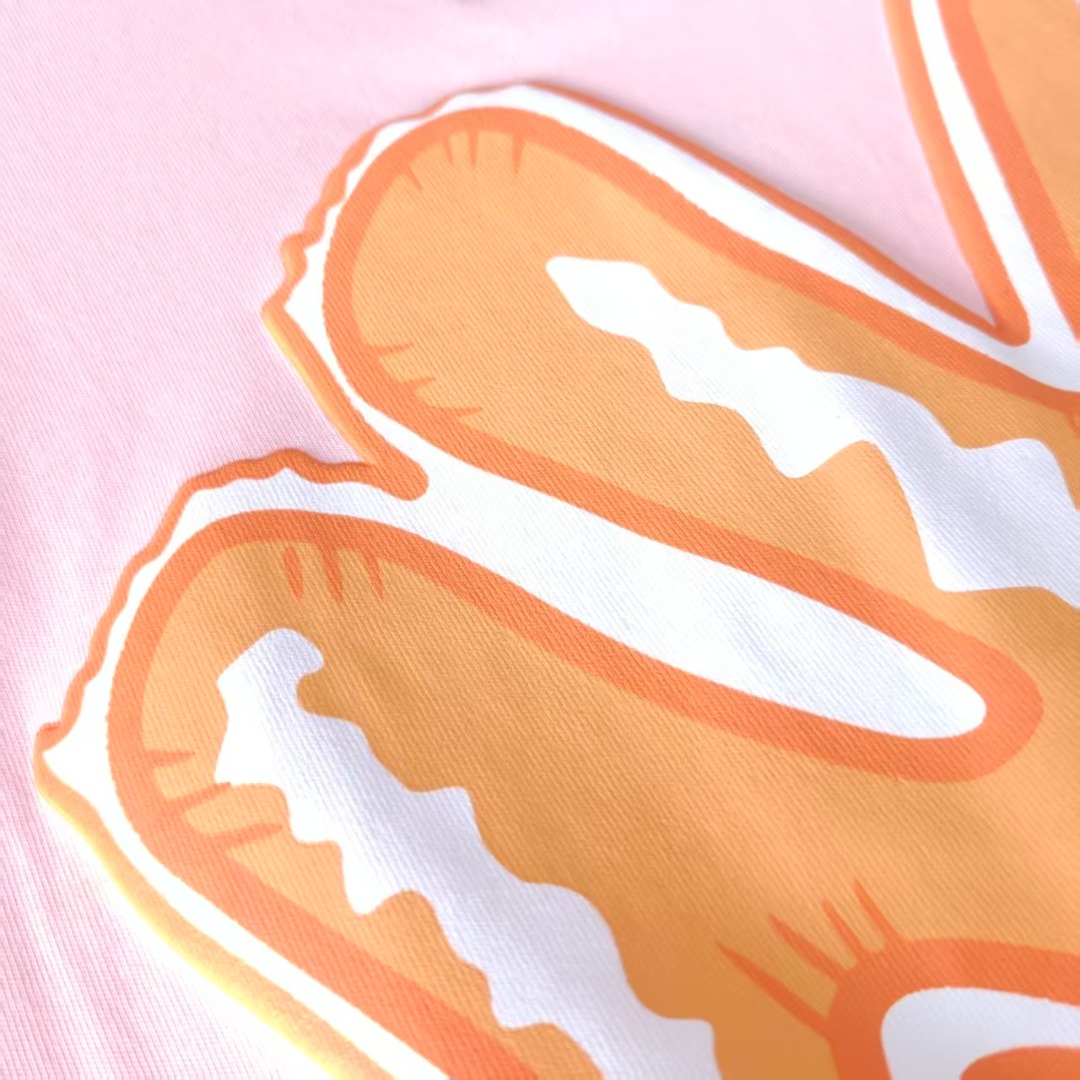 MLB 联名款 棕榈树落日浮雕短袖T桖奶油杏 粉色 蓝色