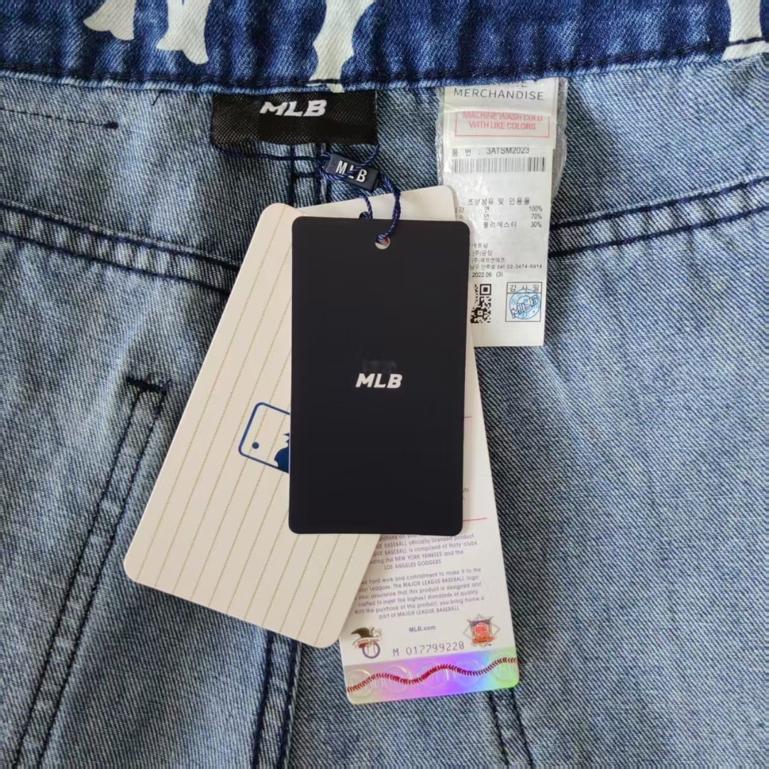 MLB/洋基队 NY满印水洗牛仔长裤靛蓝色-Chinese UA Cheap High Quatity Brand Clothes Bags handbags Sneakers wholesale wholesaler seller from China Factory suppliers Fashion Clothing Shoes best Quality Beautiful Price MLB/洋基队 NY满印水洗牛仔长裤靛蓝色