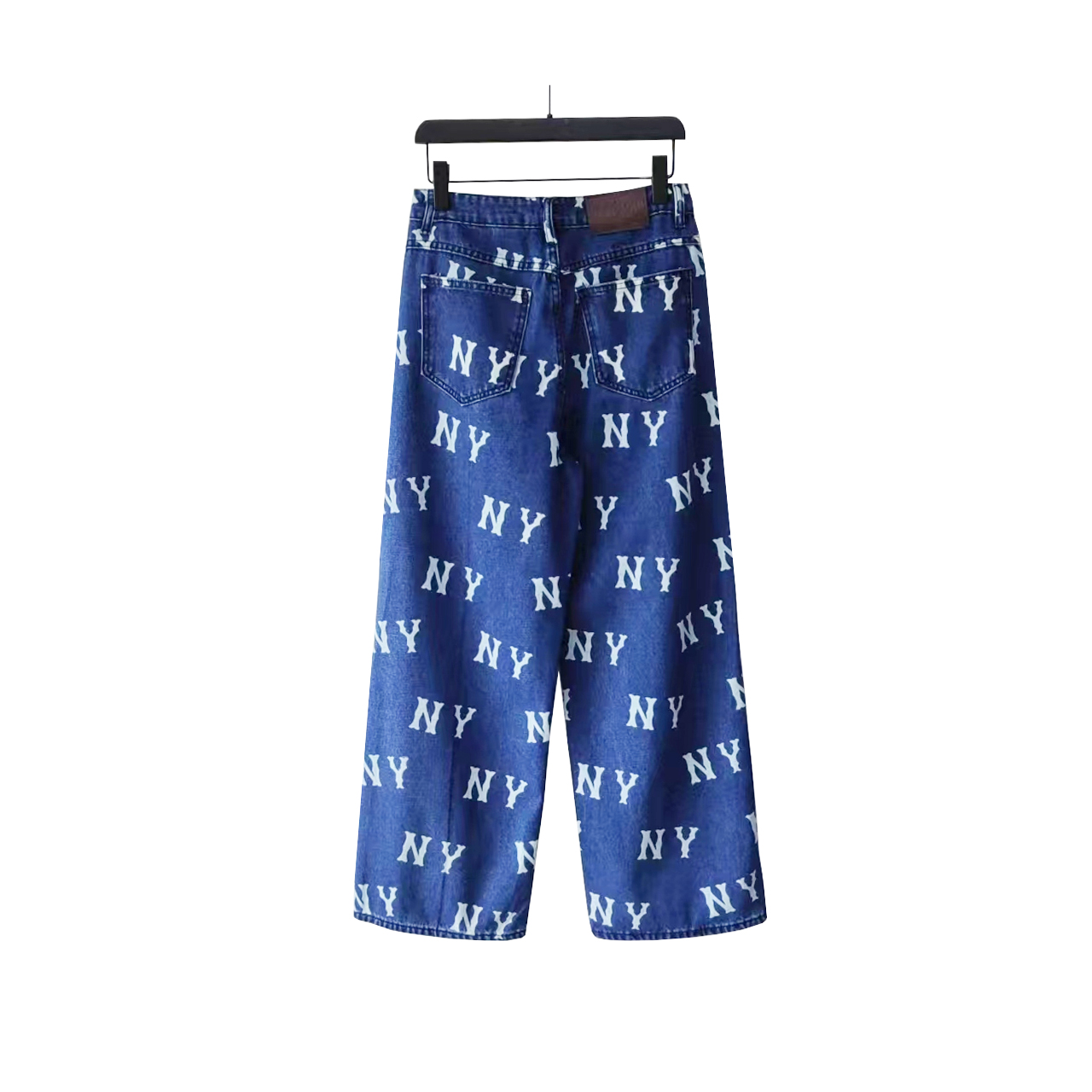 MLB/洋基队 NY满印水洗牛仔长裤靛蓝色-Chinese UA Cheap High Quatity Brand Clothes Bags handbags Sneakers wholesale wholesaler seller from China Factory suppliers Fashion Clothing Shoes best Quality Beautiful Price MLB/洋基队 NY满印水洗牛仔长裤靛蓝色