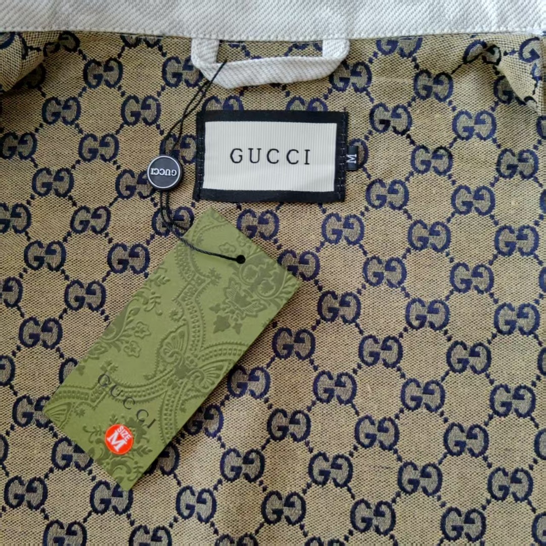 GUCCI/古驰 象牙白提花牛仔夹克-莆田鞋,莆田鞋货源,高仿鞋,高仿鞋货源,安福档口,莆田高仿鞋,莆田鞋批发,高仿鞋批发,莆田高仿运动鞋,高仿运动鞋,莆田运动鞋 GUCCI/古驰 象牙白提花牛仔夹克